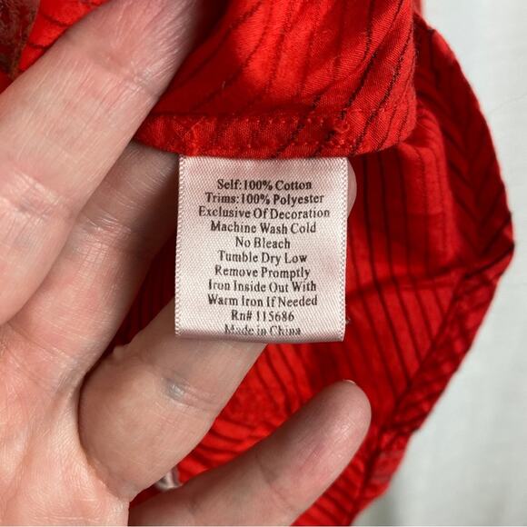 Johnny Was 3J Workshop Orange Embroidered Pearl Snap Blouse Sz.M - Picture 9 of 11